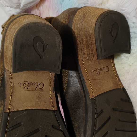 Olukai Kalulani Boot Seal Brown Mustang Distressed Boots Sz.7 Gently Worn - Picture 7 of 16